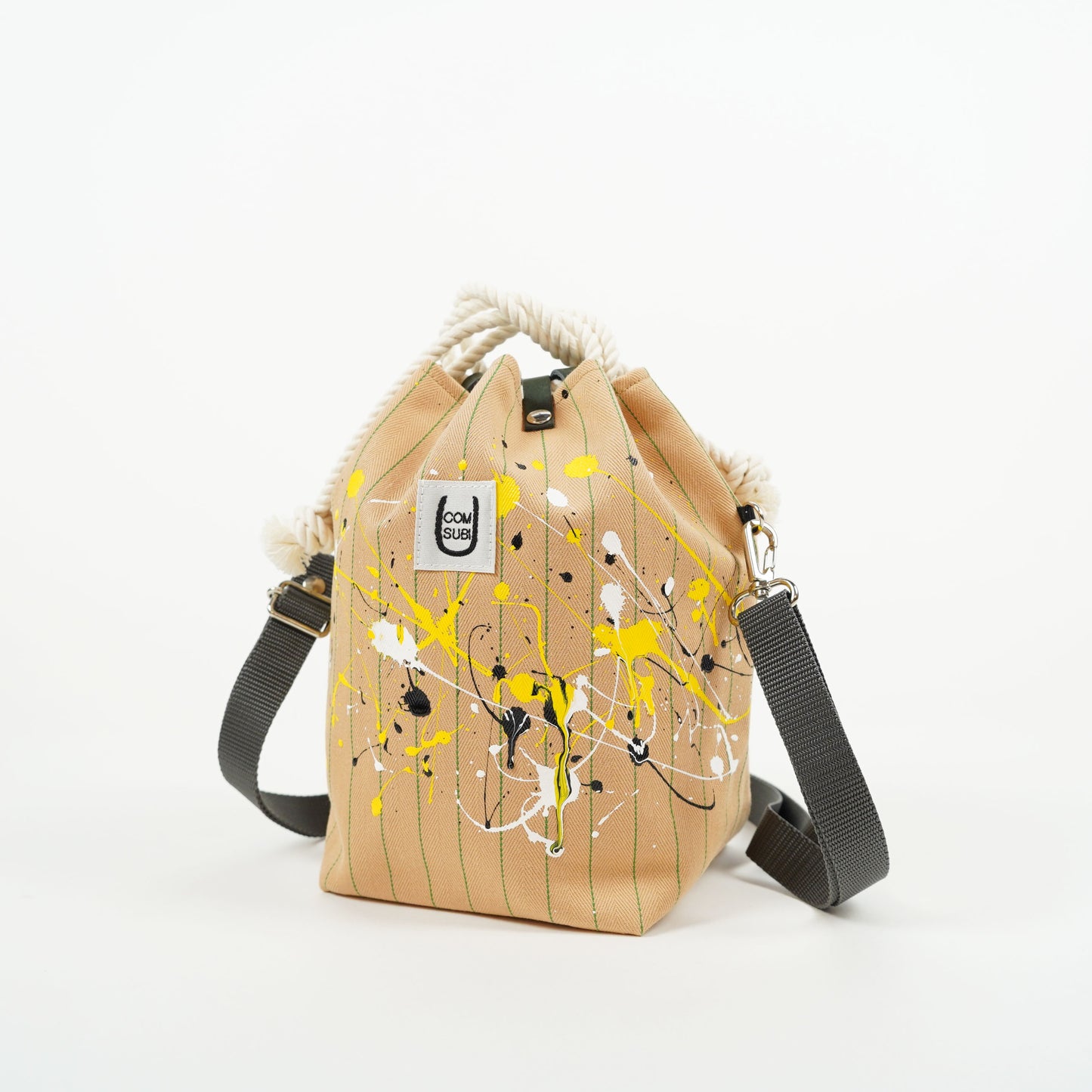 COMUSUBI / COMUSUBI BAG ”Coke Stripe with Splash” -Beige-