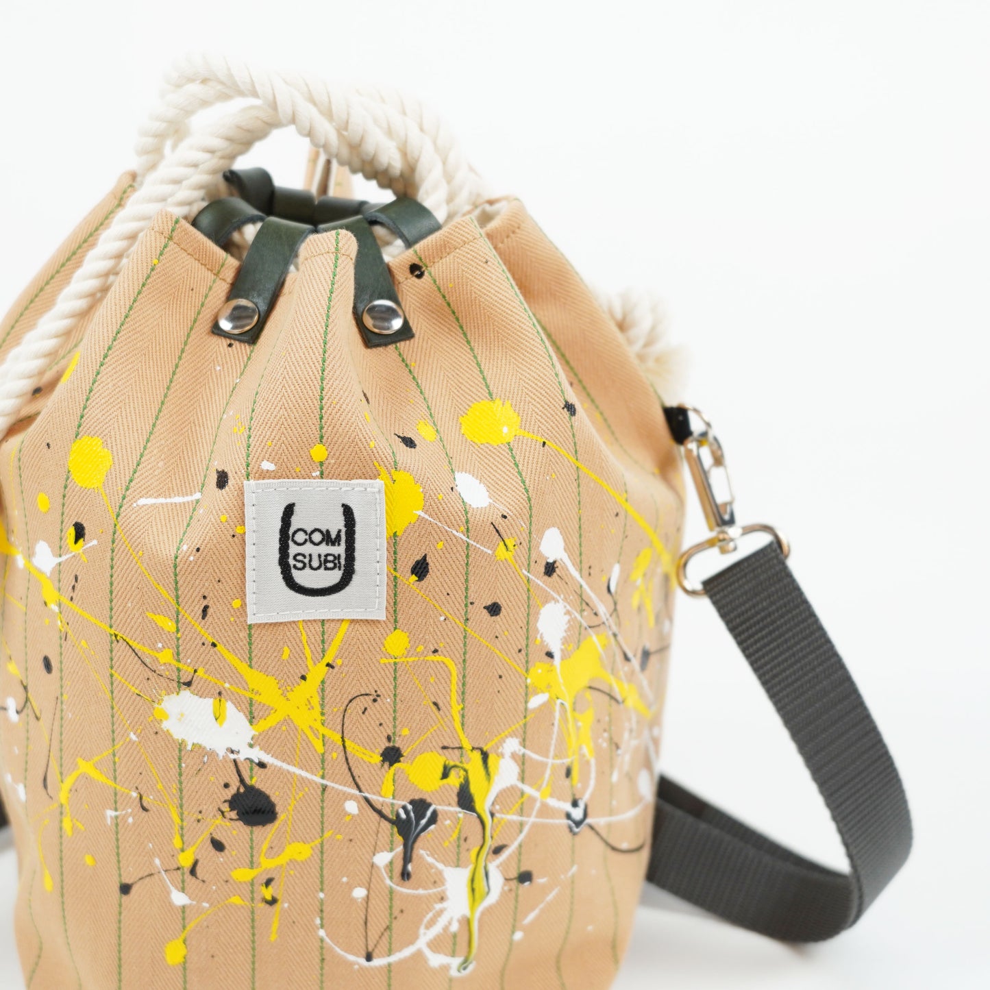 COMUSUBI / COMUSUBI BAG ”Coke Stripe with Splash” -Beige-
