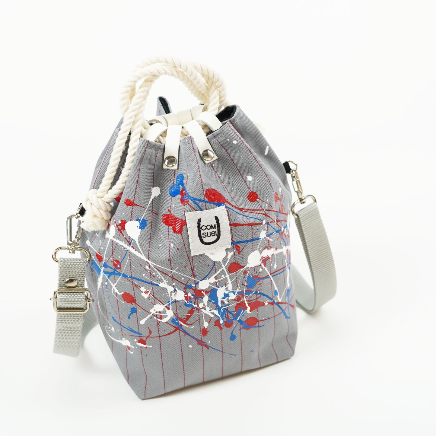 COMUSUBI / COMUSUBI BAG ”Coke Stripe with Splash” -Gray-