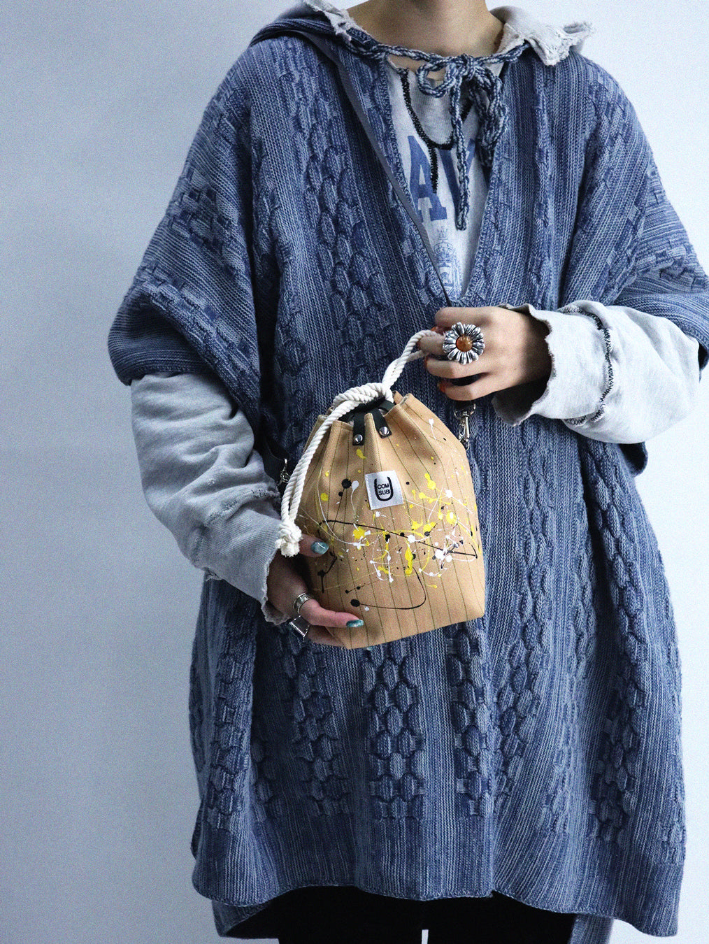 COMUSUBI / COMUSUBI BAG ”Coke Stripe with Splash” -Beige-