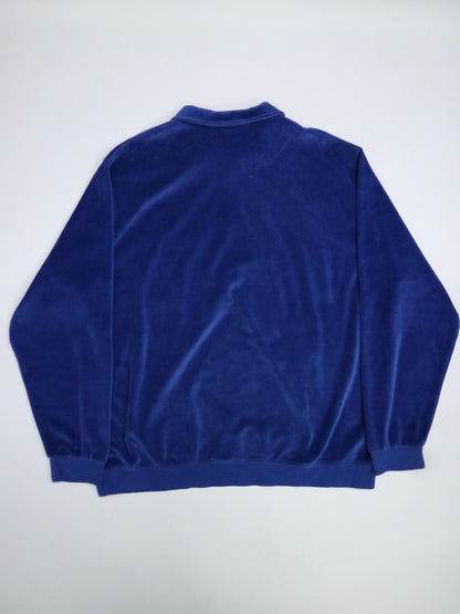 90's "IRVINE PARK" Blue Velour L/S Polo