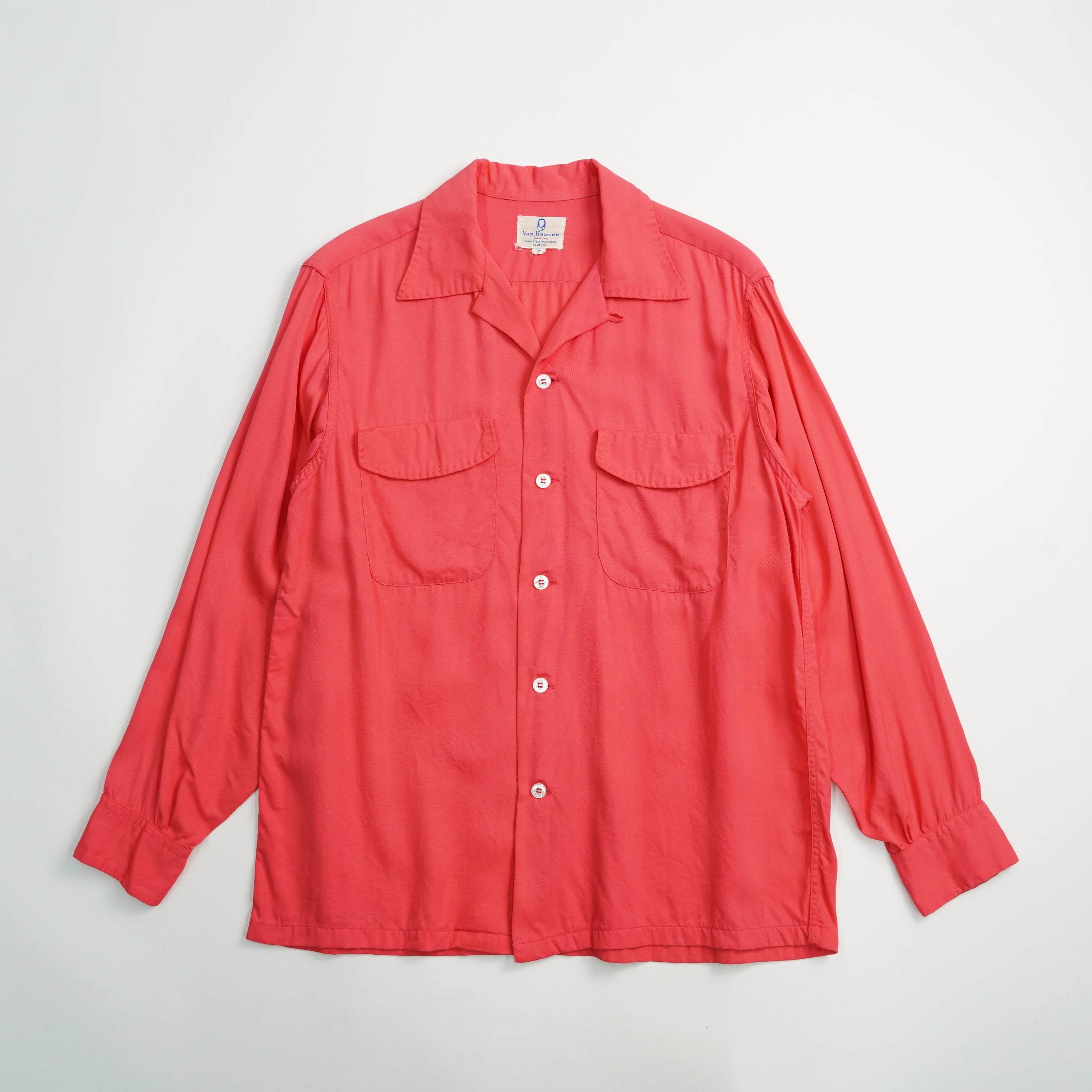 50's VAN HEUSEN (ヴァンヒューゼン) Rayon Open Colar Shirt