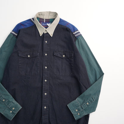 80~90's Wrangler Switching Pattern L/S Shirts