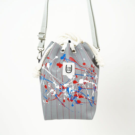 COMUSUBI / COMUSUBI BAG ”Coke Stripe with Splash” -Gray-