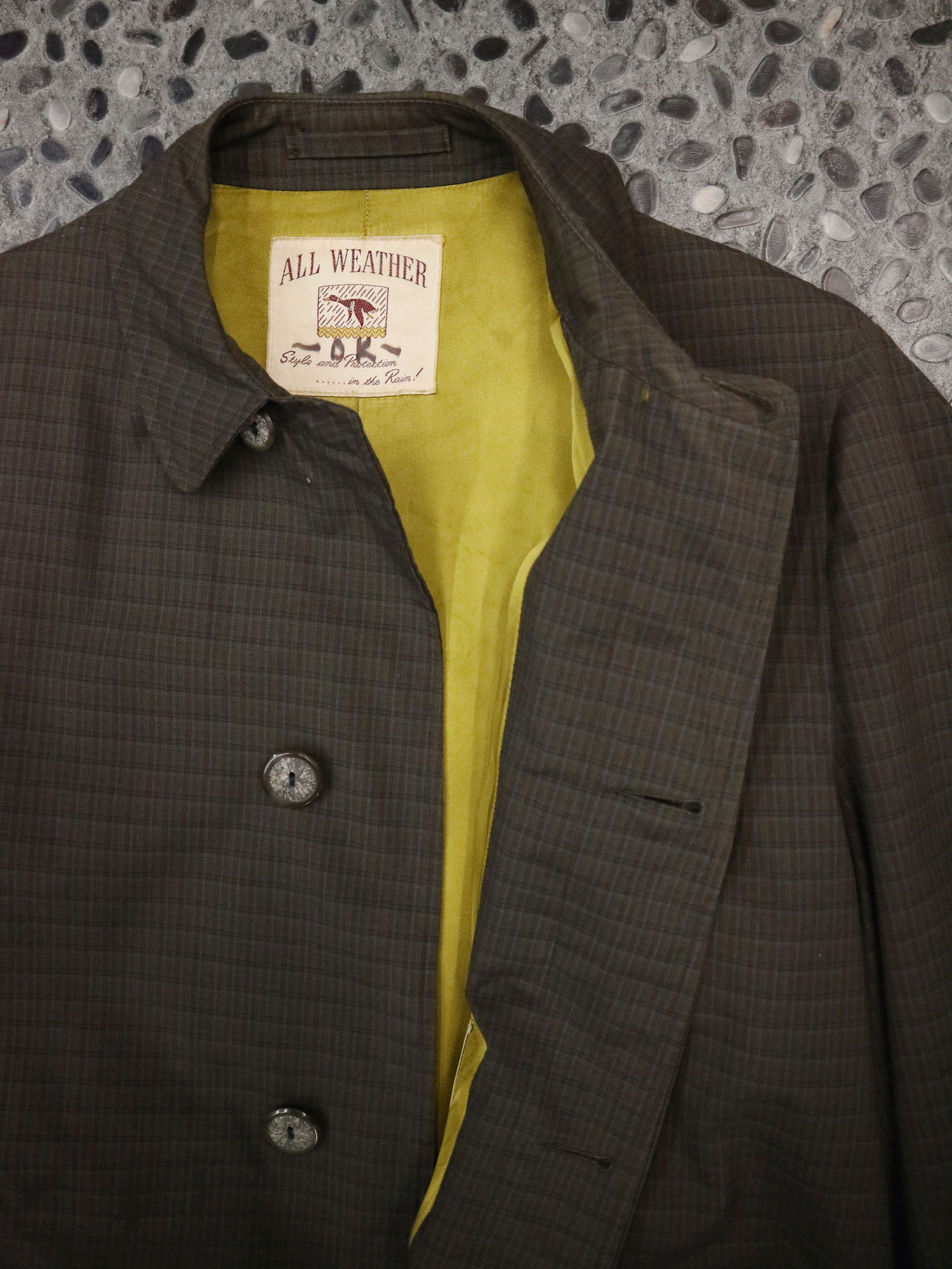 60's Glen Check Soutien Collar Coat