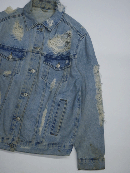 TOP SHOP Distressed Effect Denim Jacket