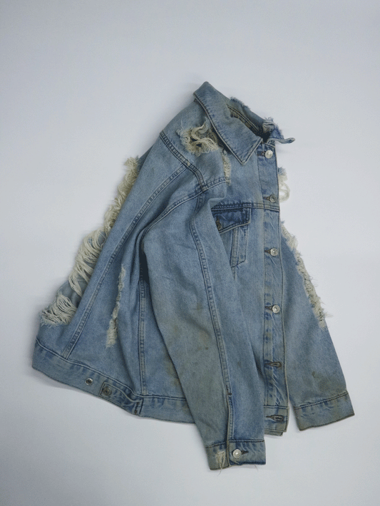 TOP SHOP Distressed Effect Denim Jacket