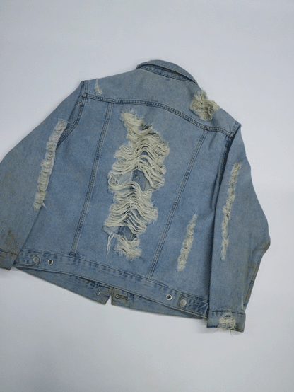 TOP SHOP Distressed Effect Denim Jacket