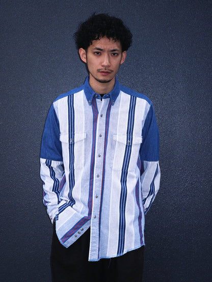 80~90's Wrangler Switching Pattern L/S Shirts